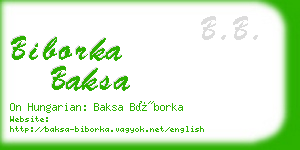 biborka baksa business card